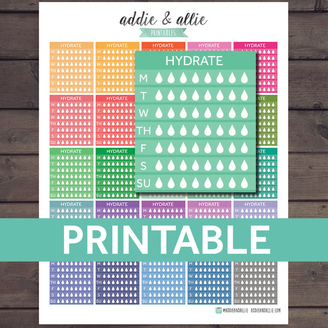 Hydrate Stickers, Weekly Hydrate Stickers, Hydrate Planner Stickers ...