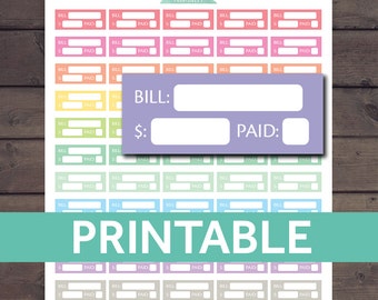 Bill Due Stickers, Bill Due Planner Stickers, Bill Stickers, Bill Tracking Sticker, ECLP Stickers