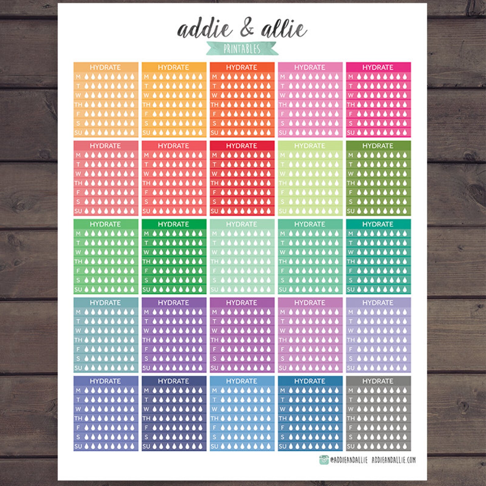 Hydrate Stickers, Weekly Hydrate Stickers, Hydrate Planner Stickers ...