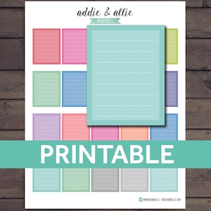 Full Box Stickers, Erin Condren Full Box Stickers, Planner Stickers, Printable Agenda Stickers, ECLP
