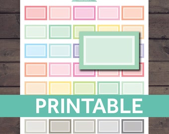 Half Box Stickers, Erin Condren Planner Stickers, Half Box Planner Stickers, Printable Agenda Stickers, ECLP