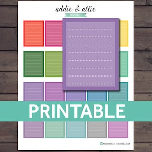 Full Box Stickers, Erin Condren Full Box Stickers, Planner Stickers, Printable Agenda Stickers, ECLP