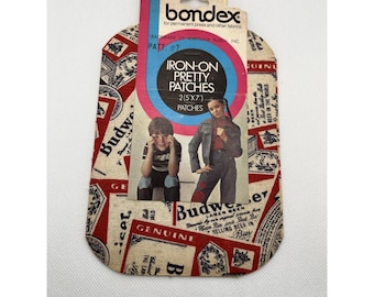 2 parches termoadhesivos VTG BONDEX para Budweiser, Anheuser y Busch, 5x7, nuevos.