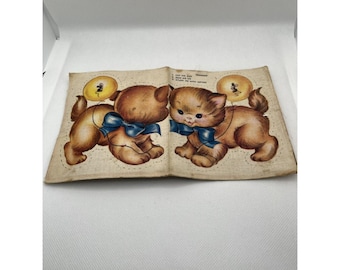Vtg Vintage Panel for stuffed Kitty Cat With Balloon