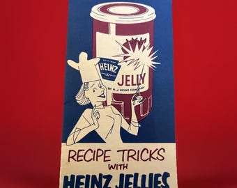 Vintage Heinz 57 Jelly Jam Recipe Tricks vieux livret de 11 pages 3 x 6 fruits
