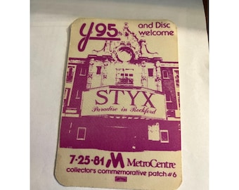 Parche/pegatina termoadhesiva vintage de Styx - Parche conmemorativo de coleccionista de 1981 n.° 6