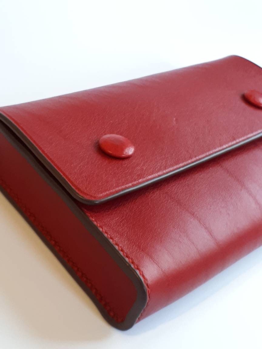 The 7 Day Pill Organizer Red Leather Pill Case Tablet Etsy