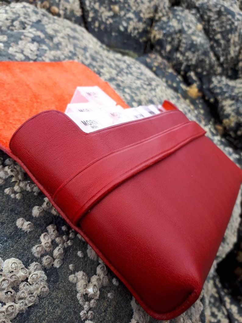 Taransay 7 Day Pill Organizer Red Leather Pill Case Tablet Etsy