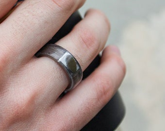 Avant Garde wood ring Minimalist Brown Wedding ring Titanium mens ring Titanium Wedding Band Men's Wedding Ring  Personalized ring