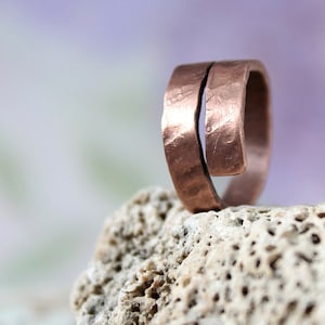 Men copper ring  Men&#39;s rustic ring Men&#39;s hammered copper ring Women&#39;s ring Wire wrapped copper ring Anniversary jewelry gift Mens gift