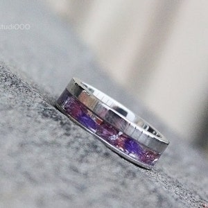 Flower Ring Personalized unisex ring/engraving inside ring Stainless Steel ring Band - 7mm Gift Unique Ring for women Unisex gifts Custom