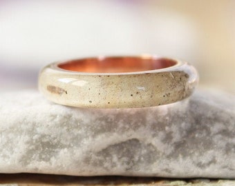 Wood resin ring Birch bark ring Titanium / Copper / Stainless steel / Silver ring Engagement ring Bentwood celtic ring Men women wood ring