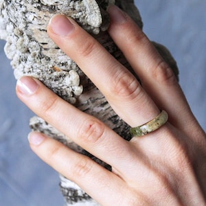 REAL FERN resin ring Birch bark ring Wood resin ring Nature resin ring Delicate ring Green ring Rustic ring Eco Friendly Forest Jewelry image 4