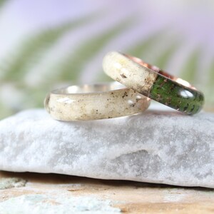 REAL FERN resin ring Birch bark ring Wood resin ring Nature resin ring Delicate ring Green ring Rustic ring Eco Friendly Forest Jewelry image 2