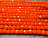 Orange 4mm Fire Polish 50 beads