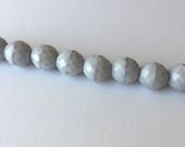 Gray faceted Round 13 mm beads