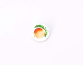 Shaded Orange Peach Button, 4 Buttons, 13mm Vintage Czech Glass Button