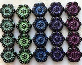 Czech Glass Anemone Flower Bead 14mm