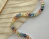 Transparent Rainbow 5 Color Luster Heart Beads 45 Beads 6mm Bead