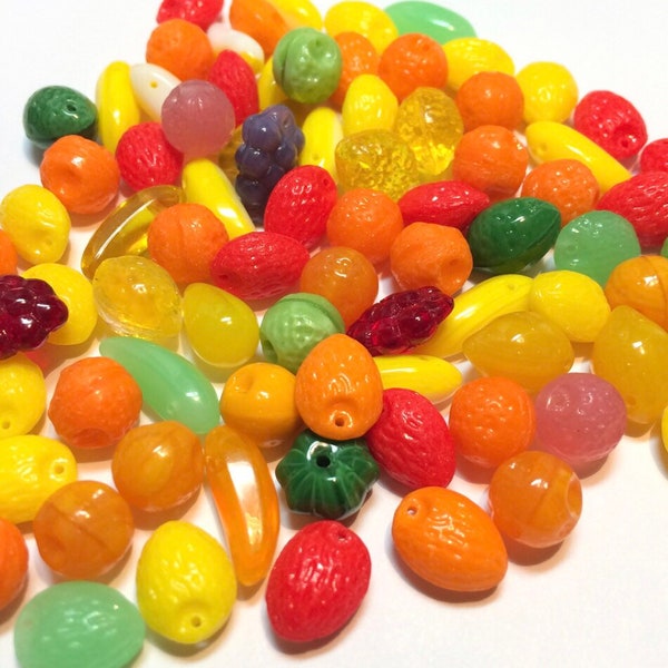 Czech glass fruit bead mix 25pcs.