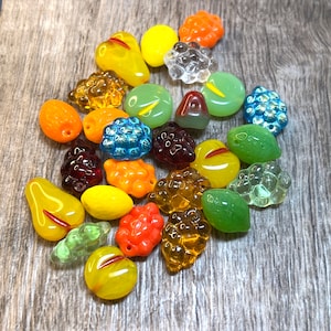 Fruit Beads Carmen Miranda Czech Glass Mix 25pcs.