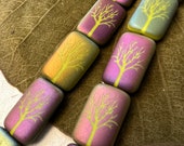 Laser Etched Bead, Tattoo Bead, Tree, 11mm x 18mm, 8 Beads