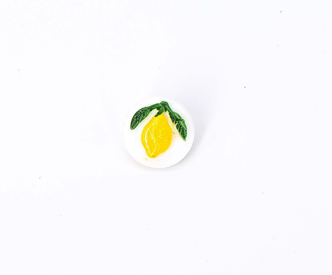 Yellow Lemon, Vintage Czech Glass Button, 2 Buttons, 13mm - Etsy