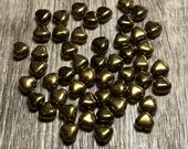 Small Bronze Heart Czech Glass Bead 6mm 50 Beads