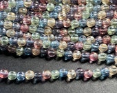 Transparent 5 Color Luster 4mm Melon Bead, 45 Beads