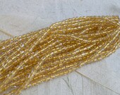 3mm Czech Glass Fire Polish Crystal Gold Lined