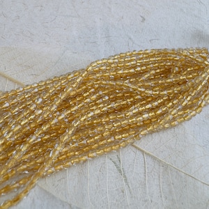 3mm Czech Glass Fire Polish Crystal Gold Lined