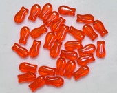 Transparent Orange Czech Glass Fish Bead, 5mm x 9mm, 30 Beads