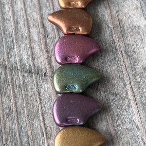 Metallic Mix Czech Glass Polar Bear Bead, 12mm x 18mm, 8 Beads