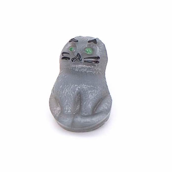 Grey Cat Czech Glass Button 17mm