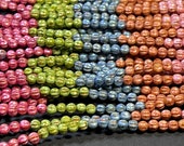 9 Color Travertine 4mm Melon Bead, 45 Beads