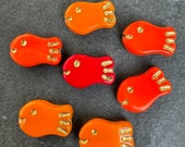 Orange Fish Bead Mix, 19mm x 12mm, 6 Beads