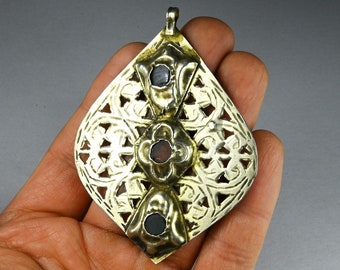 Pendentif ancien ajouré en argent - Foulet Khamsa