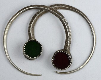 Antique Rare Tuareg silver hoop earrings