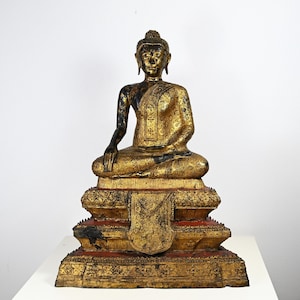 Antique Huge Rattanakosin bronze statue - Buddha sculpture