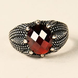 Sterling Silber und Granat Ring