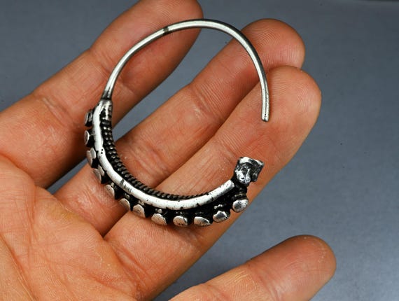 Antique single earrings in solid silver - Yemen /… - image 6