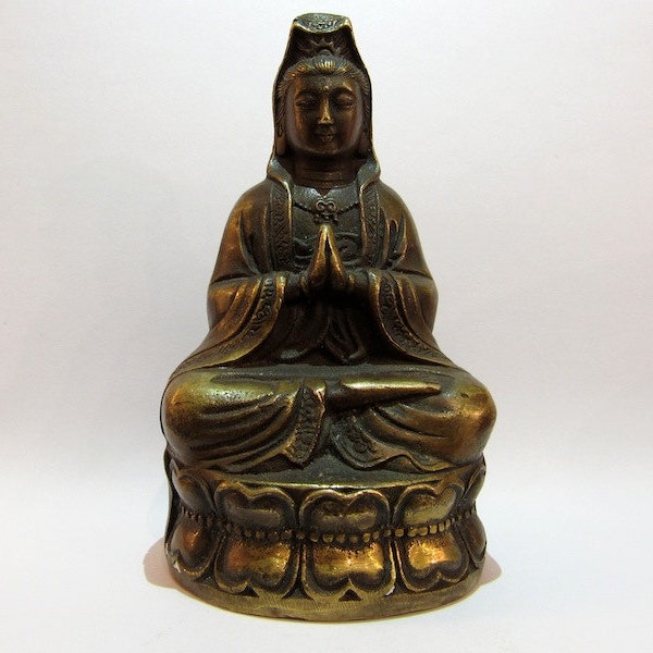Guanyin Bronze Statue Etsy