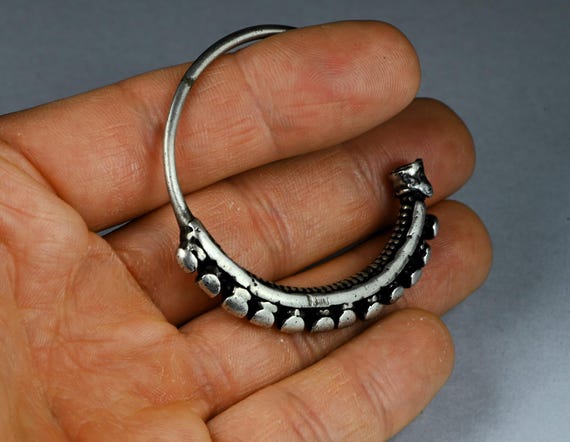 Antique single earrings in solid silver - Yemen /… - image 4