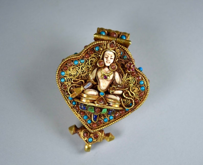 Amulette Tibétaine Ghau En Argent Et Lapis-lazuli - Pendentif Fait Main Népal - Neuf Sans Emballage