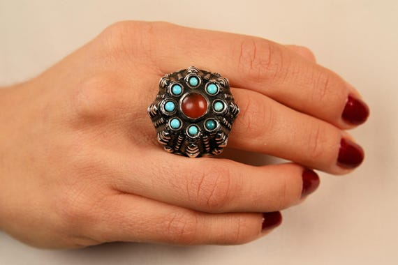 Antique uzbek solid silver ring - image 5