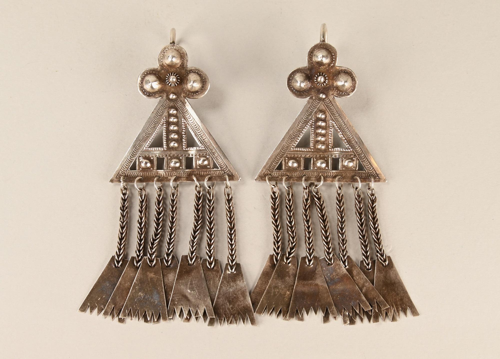 Collier Ancien Ethnique Miao - Triple Anneaux - Longueur 44 Cm