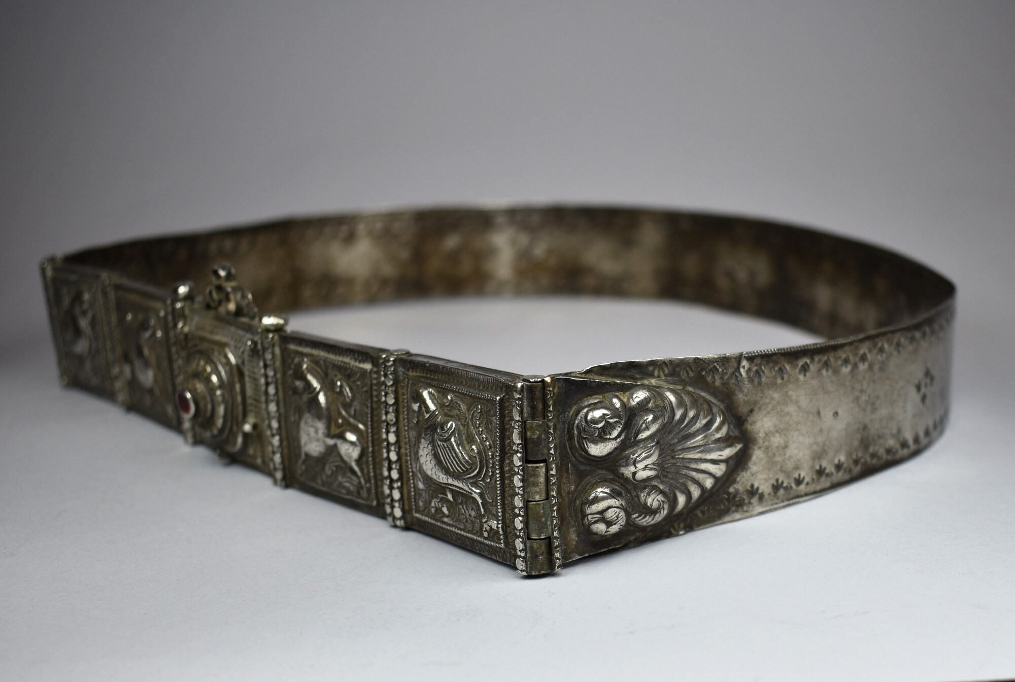 Antique Indian Silver Belt - Etsy