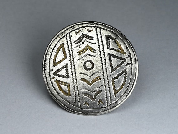 Antique Tunisian solid silver ring with gilding - image 1