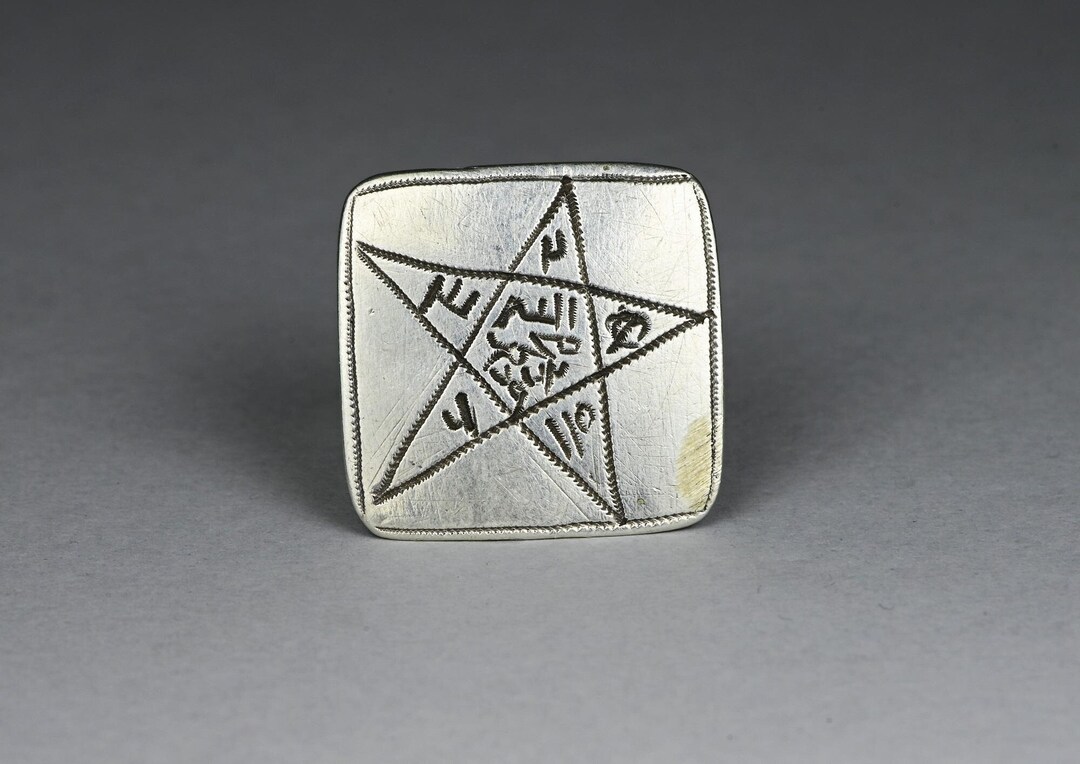 Old Silver Talismanic Ring - Star Silver Ring - Etsy
