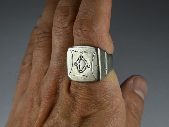 Antique solid silver Tuareg ring - image 1